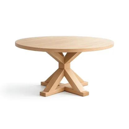 Table ronde en bois de chêne-SOFINIO