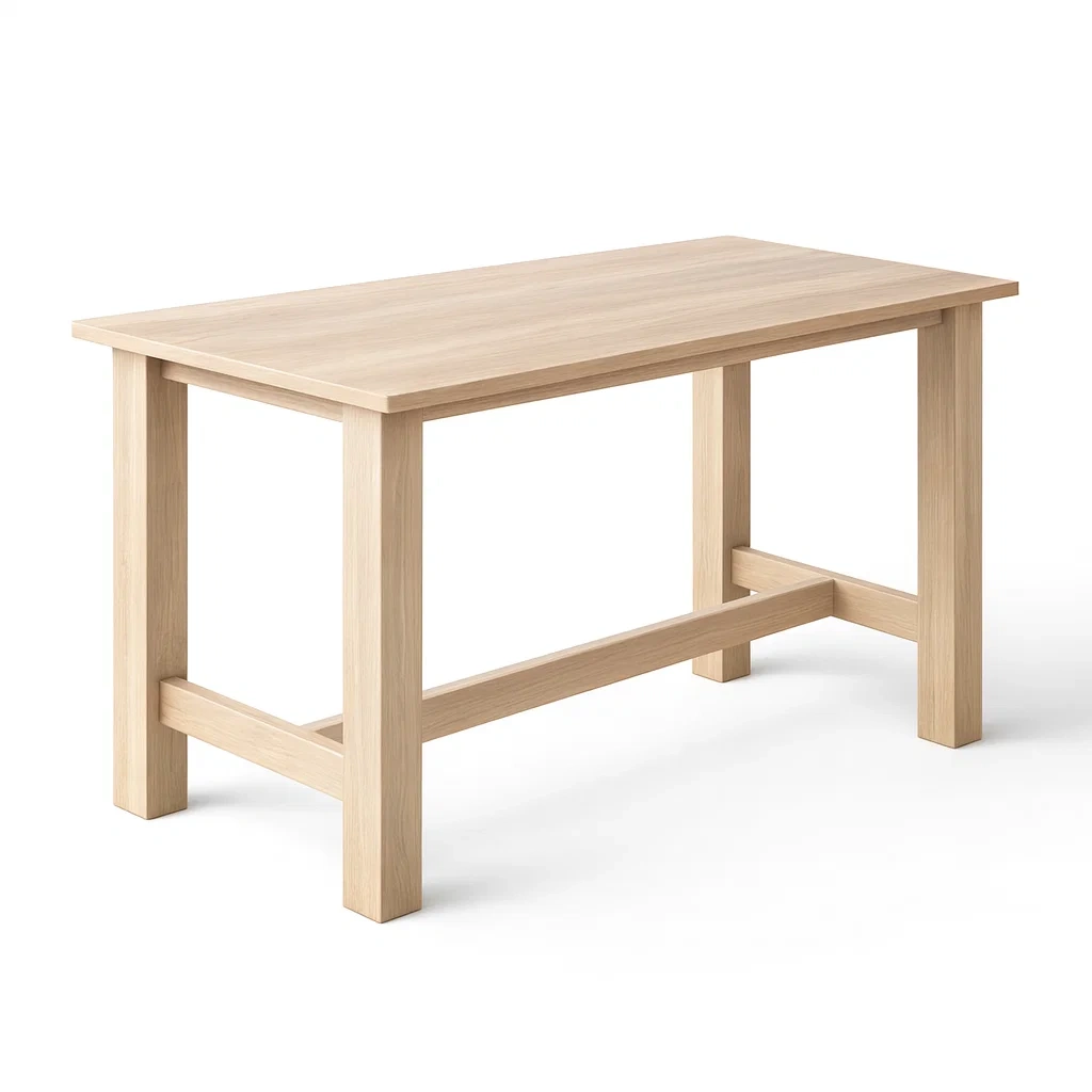 Table en bois massif chêne clair 120x60x75 cm-SOFINIO