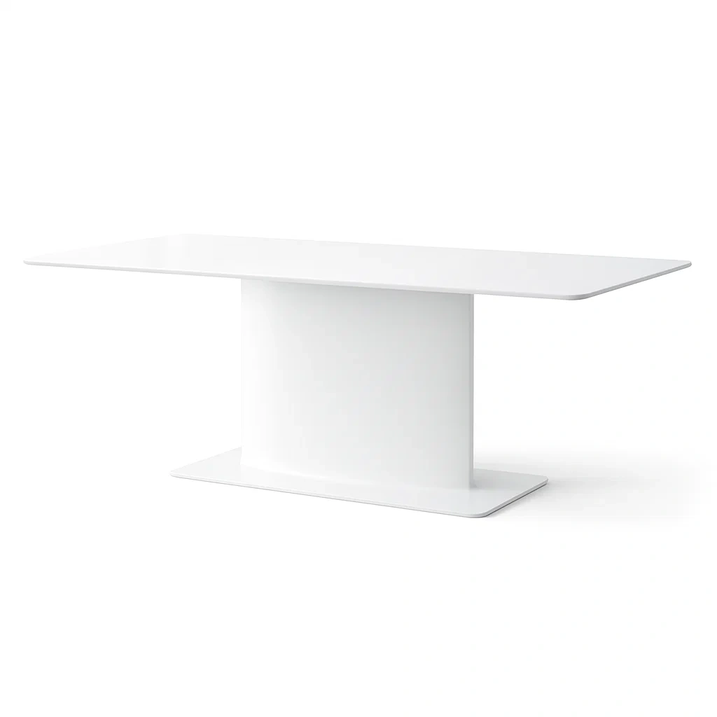 Table rectangulaire en MDF blanc-SOFINIO