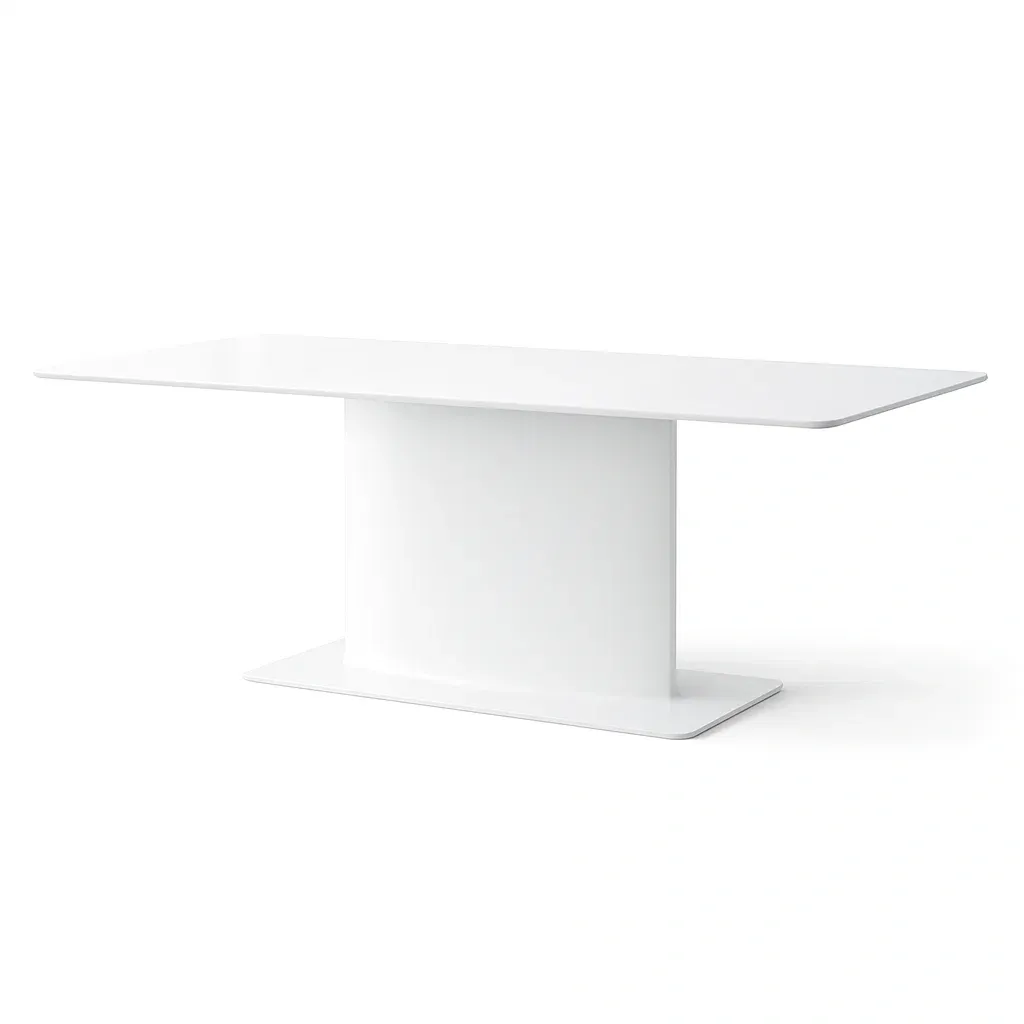 Table rectangulaire en MDF blanc-SOFINIO