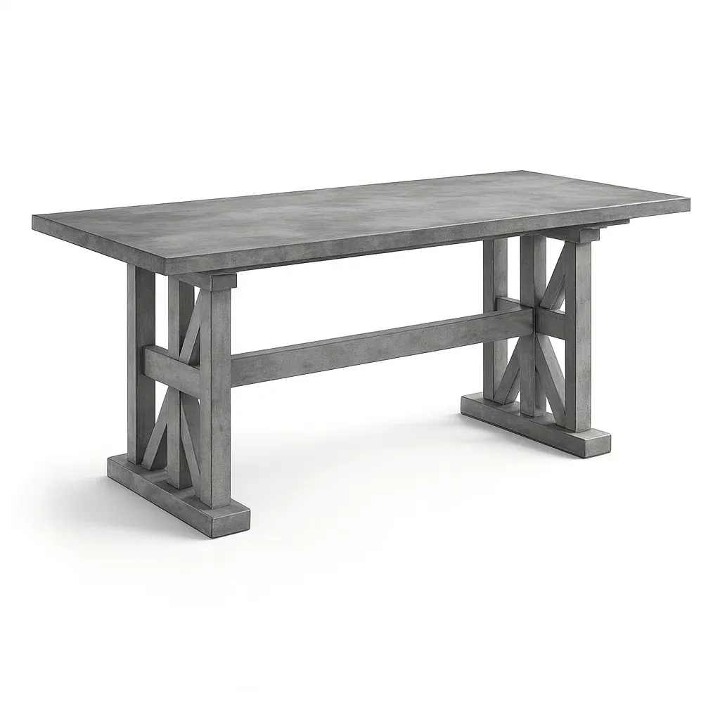 Table en béton rectangulaire 180x90x76 cm gris-SOFINIO