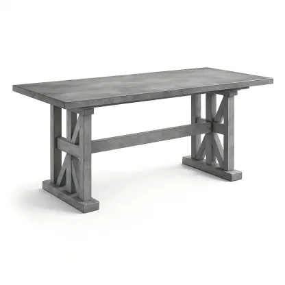Table en béton rectangulaire 180x90x76 cm gris-SOFINIO