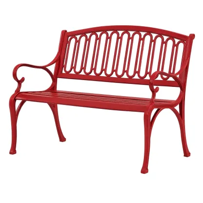 Banc de jardin en fonte rouge-FURNIGLITZ