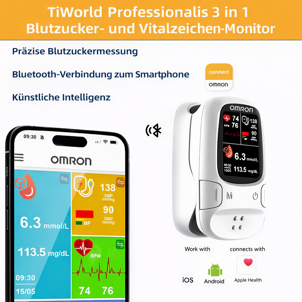 Omron™ präsentiert neues, nicht-invasives, intelligentes Blutzuckermessgerät 🔥Hergestellt in den USA🔥