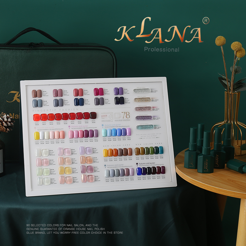 KLANA 78 Colors Gel Nail Polish Set Glitter Semi Permanent Hybrid Gel Varnish Base Top Coat Soak Off UV LED Nail Art