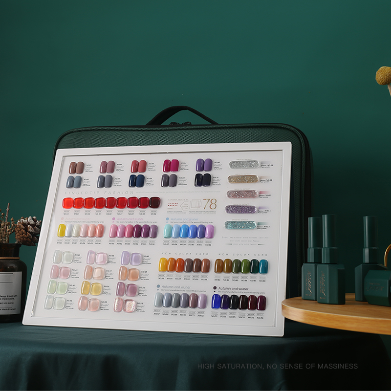 KLANA 78 Colors Gel Nail Polish Set Glitter Semi Permanent Hybrid Gel Varnish Base Top Coat Soak Off UV LED Nail Art