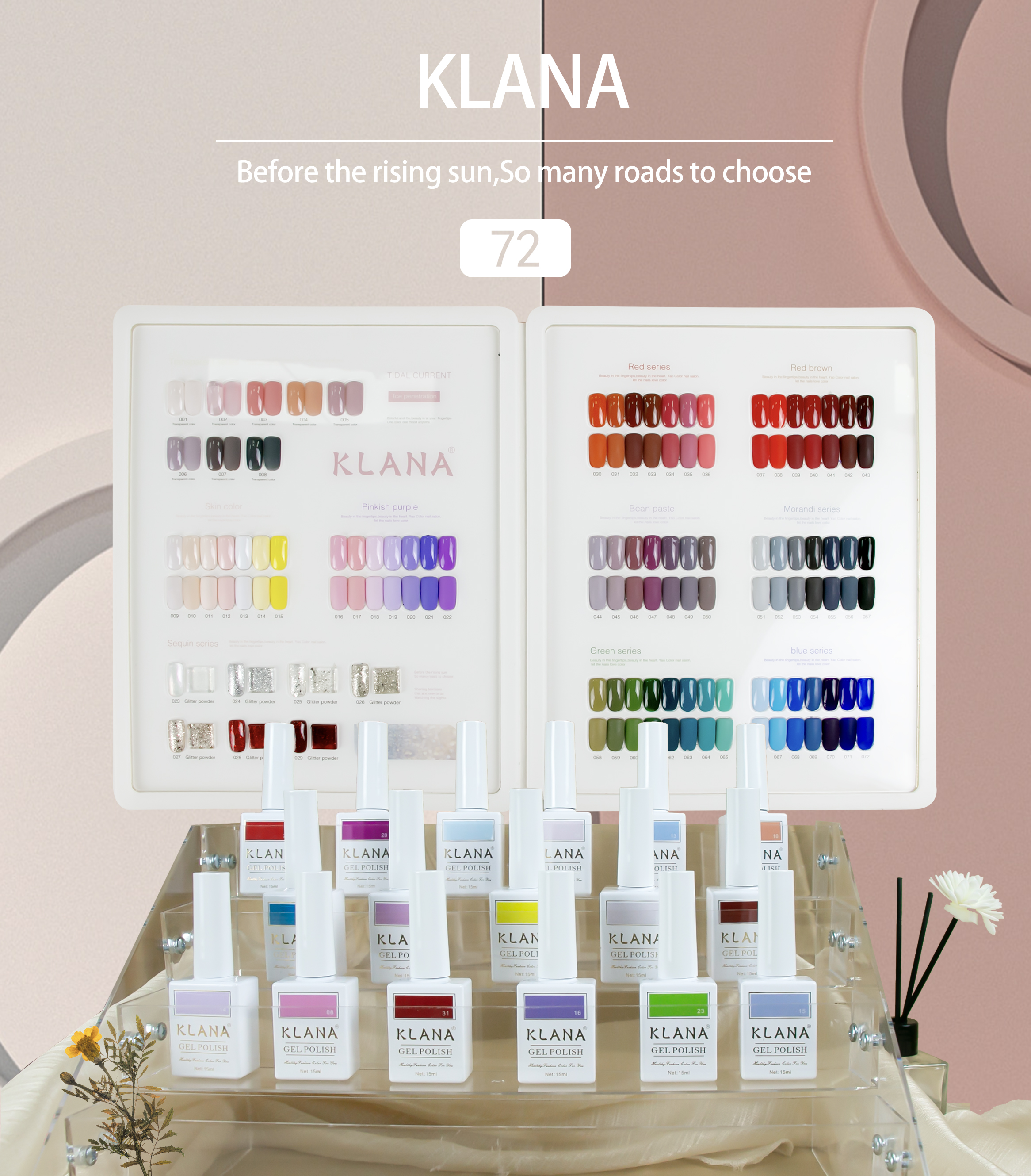 KLANA 15ML 72 COLOR Uv Nail Gel Polish set hema free Organic Non Toxic Gel Nail Polish Uv Gel Polis