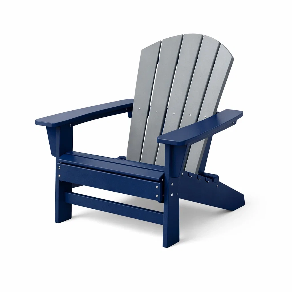 Adirondack Chair High-Density Polyethylene Navy/Grey-VIBEROOMZ