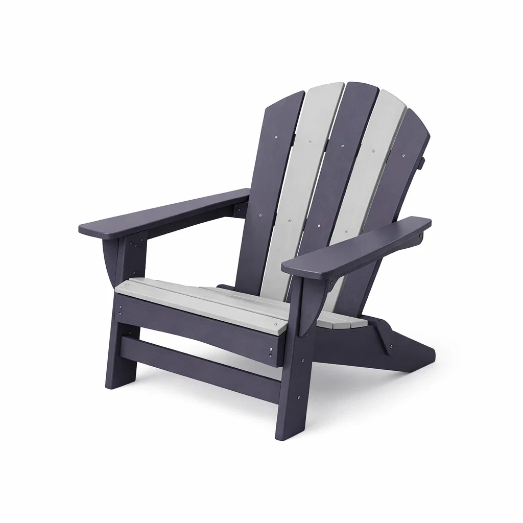 Adirondack Chair Composite Wood Grey Navy-VIBEROOMZ
