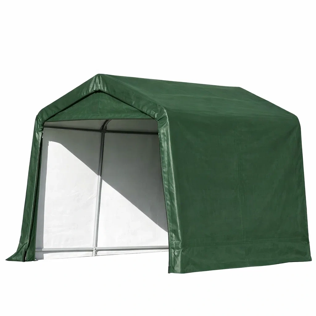 Carport Outdoor Storage Shelter Tent Steel Frame PVC Cover Green-VIBEROOMZ