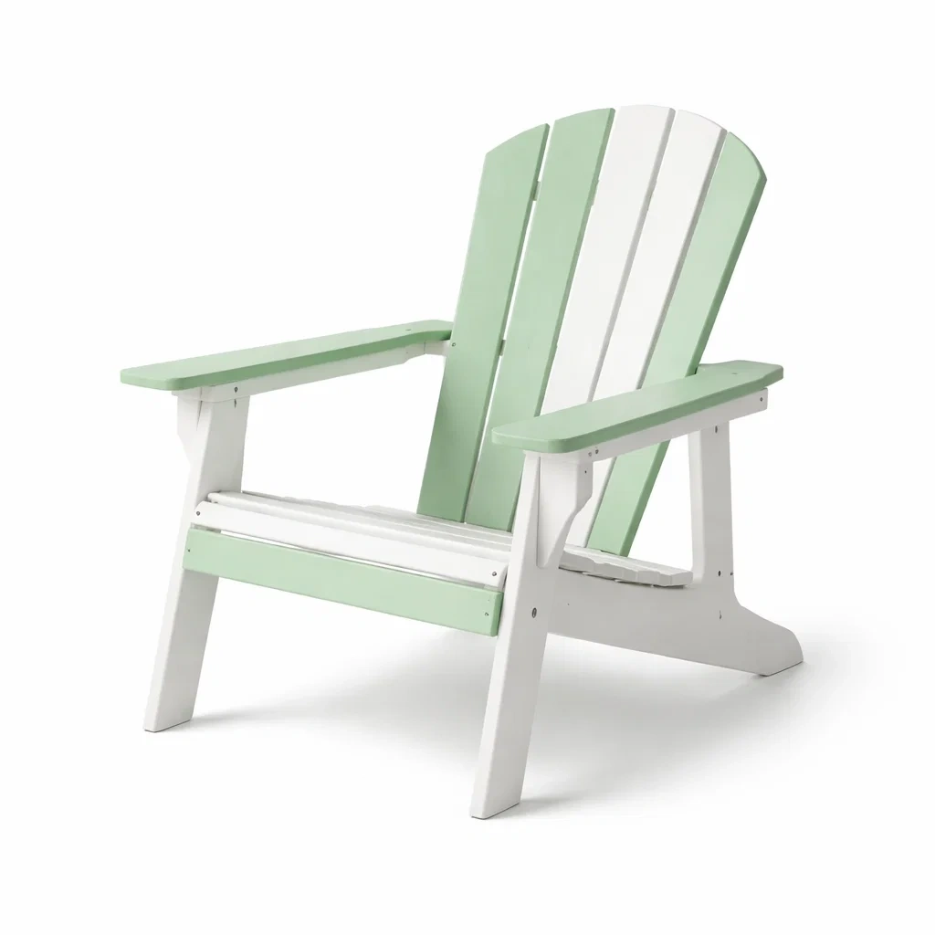 Adirondack Chair High-Density Polyethylene Green/White 88x74x94 cm-VIBEROOMZ