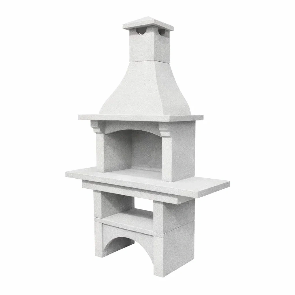 BBQ Grill Outdoor with Chimney Stone Structure-VIBEROOMZ