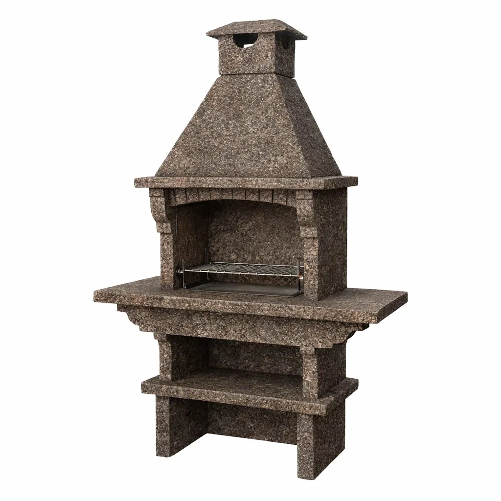 BBQ Grill Granite Outdoor with Chimney-VIBEROOMZ