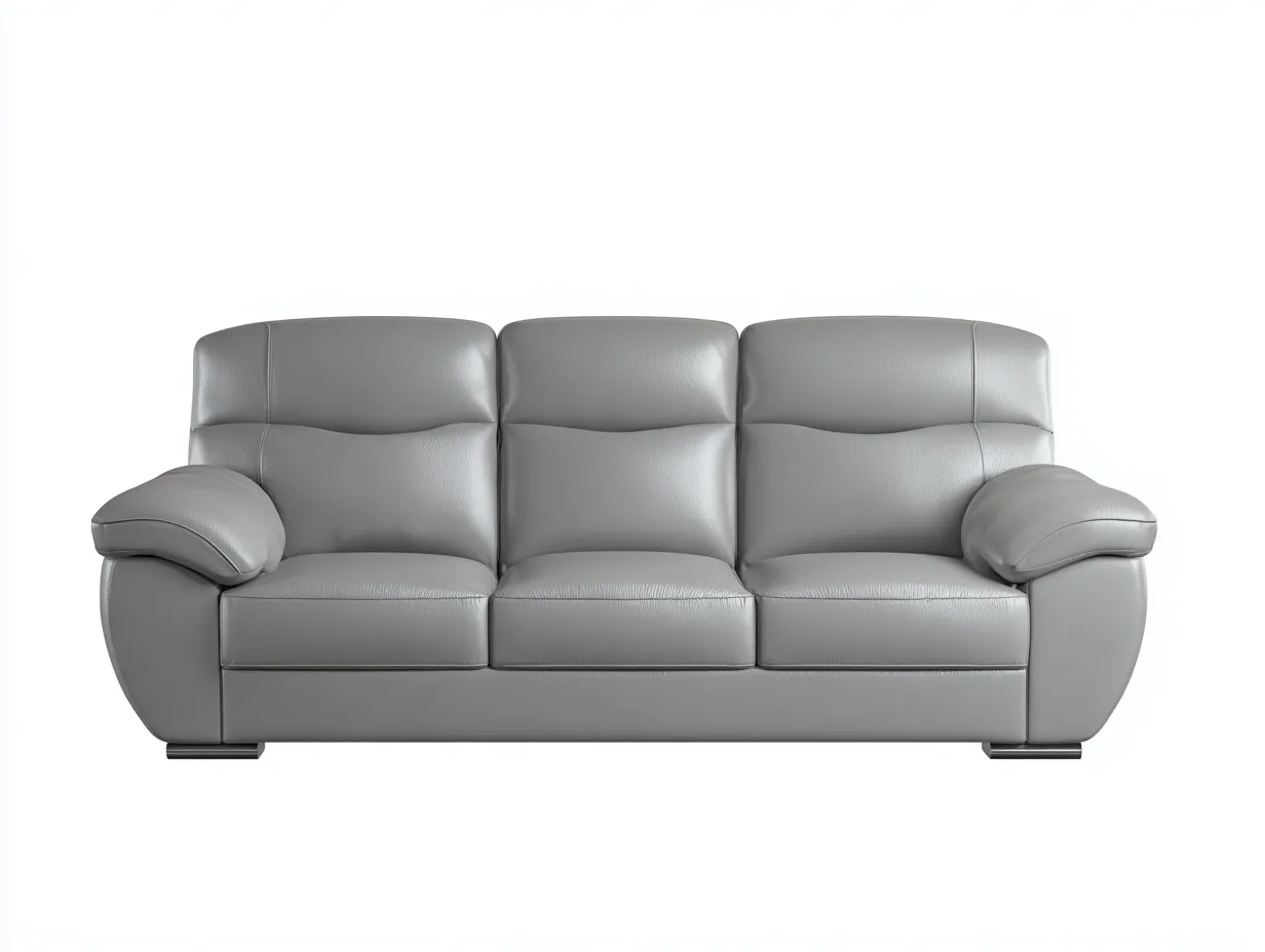 Standard Sofa upholstered faux leather 86x38x36 inches - gray - modern comfort design-Cottaupio