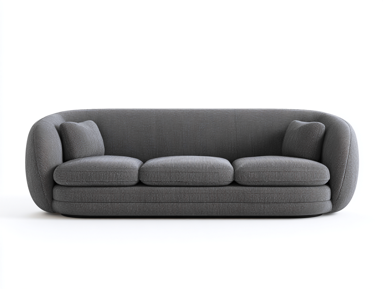 Standard Sofa Fabric Upholstered 86x37x32 inches - Dark Gray - Modern Comfort Design-Cottaupio