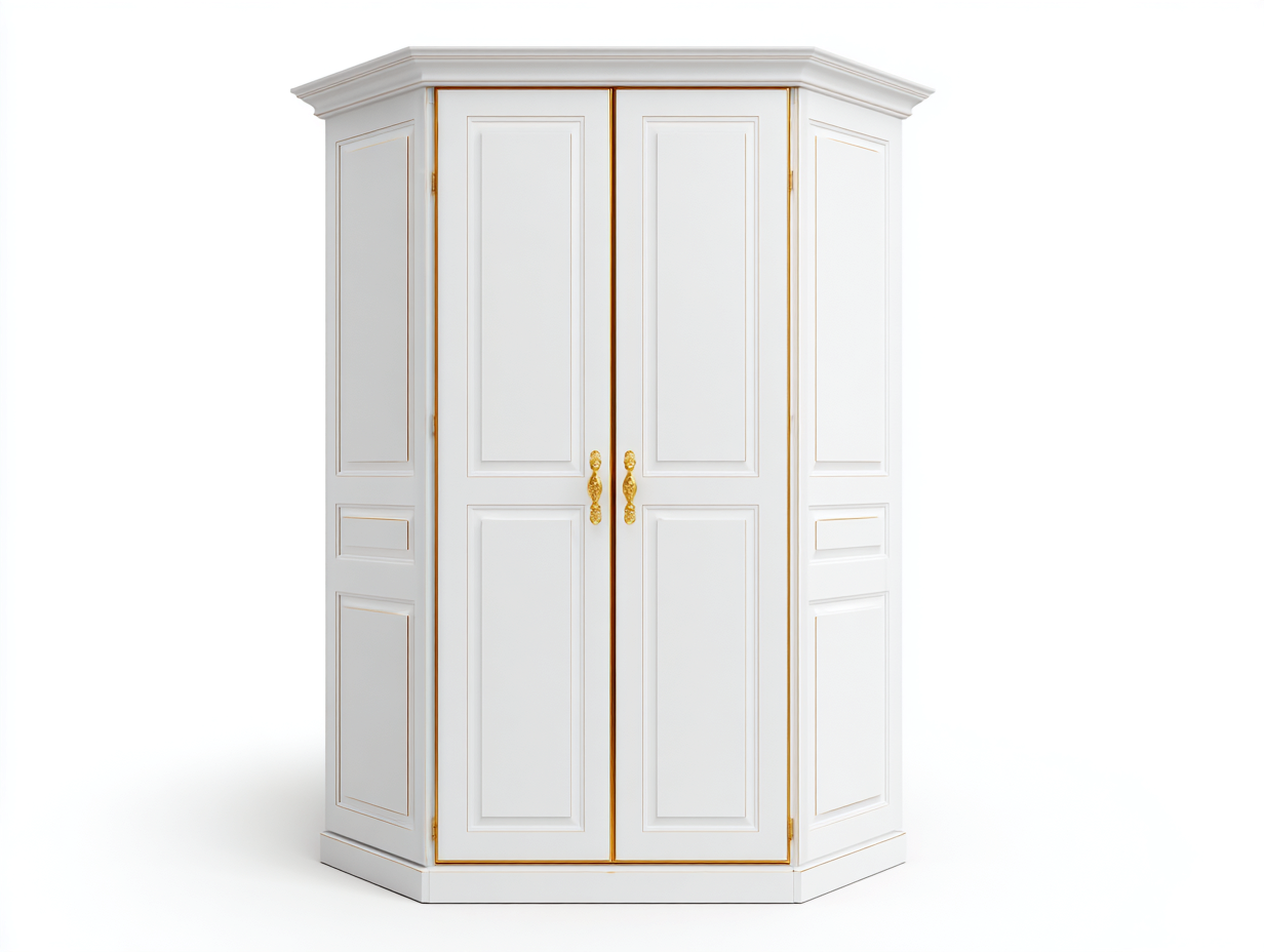 Wardrobe Wood Storage Cabinet 40x22x78 inches - White-Yellow - Classic Design-Cottaupio