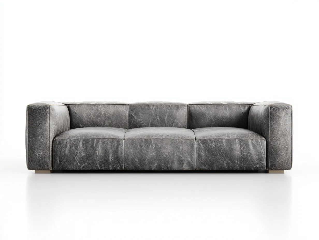 Standard Sofa faux leather upholstery 92x40x30 inches - dark gray - modern minimalist design-Cottaupio