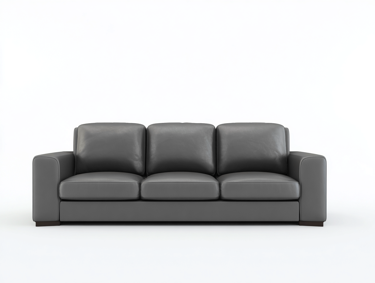Standard Sofa leather upholstery 84x38x34 inches - dark gray - modern living room design-Cottaupio