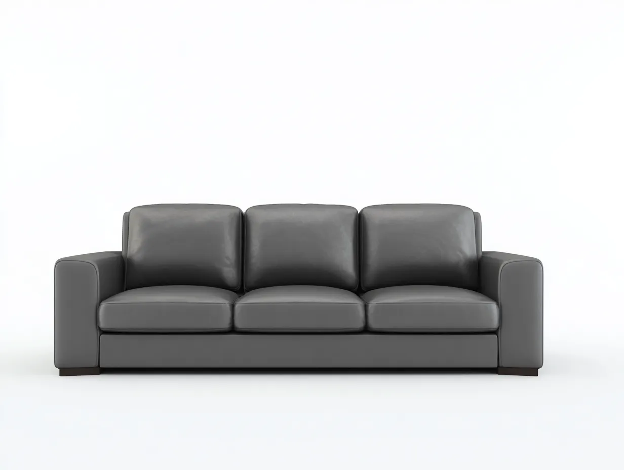 Standard Sofa leather upholstery 84x38x34 inches - dark gray - modern living room design-Cottaupio
