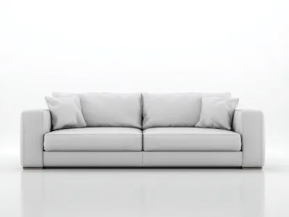 Standard Sofa upholstered fabric 84x36x34 inches - light gray - modern minimalist design-Cottaupio