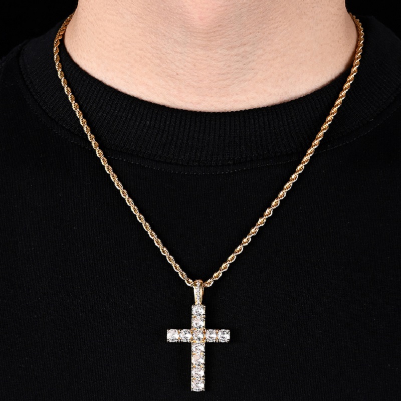 Diamond Zirconia Cross Necklace