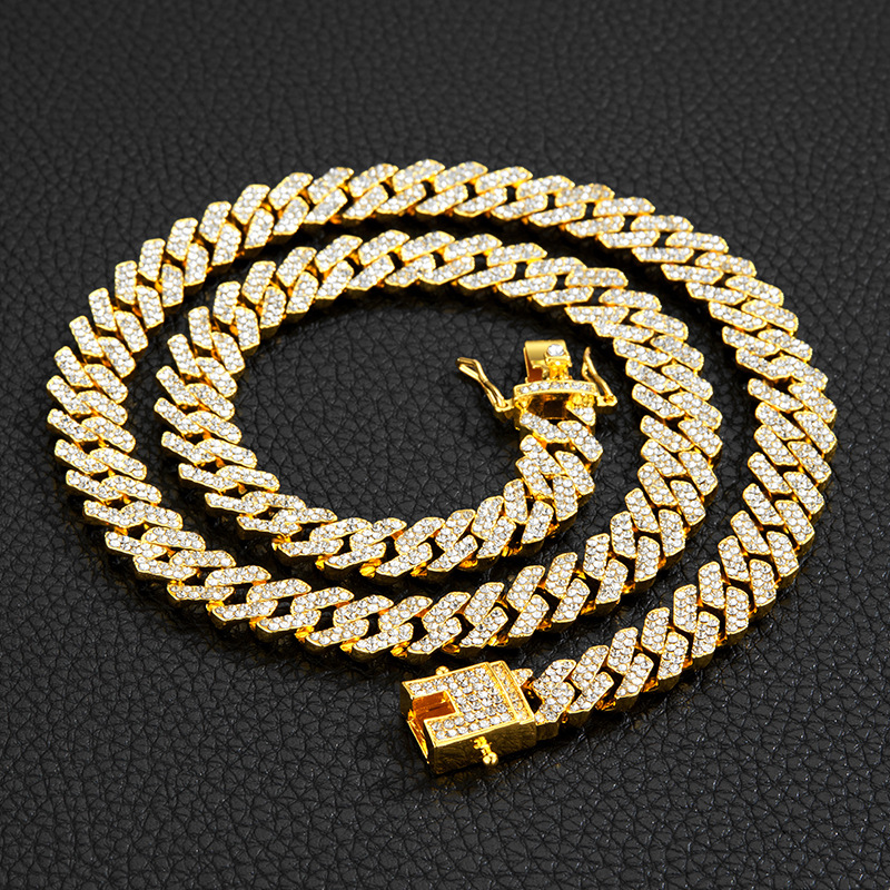 12MM Men's Punk Vintage Full Diamond Hip Hop Necklace