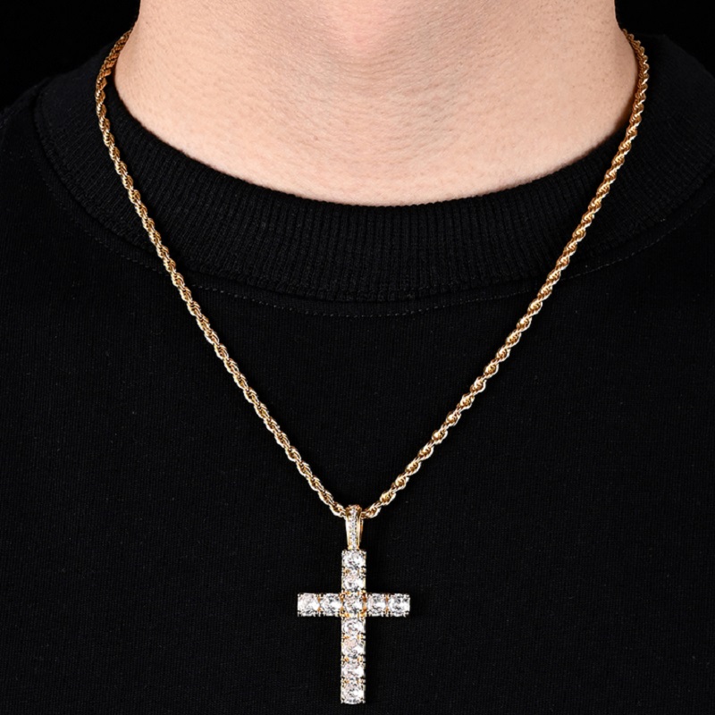 Diamond Zirconia Cross Necklace