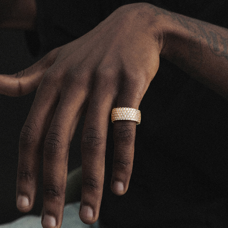 10MM Full Diamond Inlaid European And American Niche Men Women Zirconia Diamond Cuban Ring