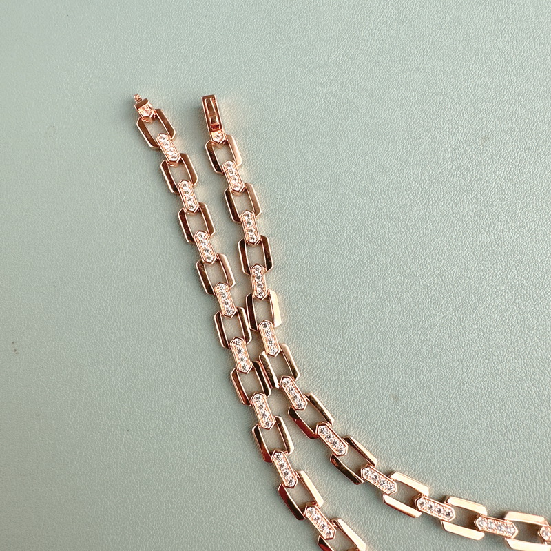 75 Carats Women Lady Inlay Cubic Zircon Red Beads Double Snake Pendant Rose Gold Color Chain