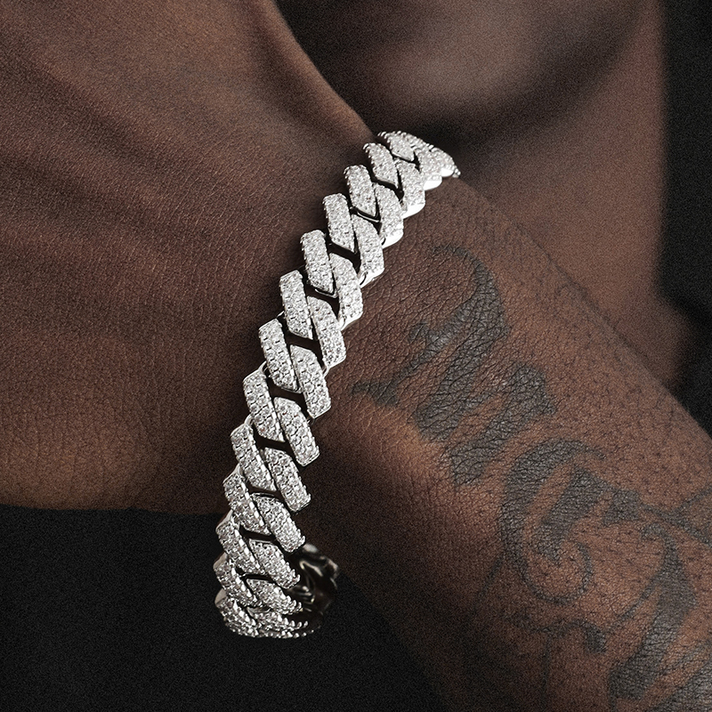14MM Diamonds Cuban Chain Bracelet