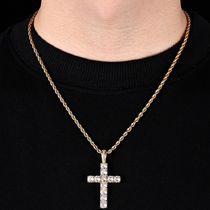 Diamond Zirconia Cross Necklace