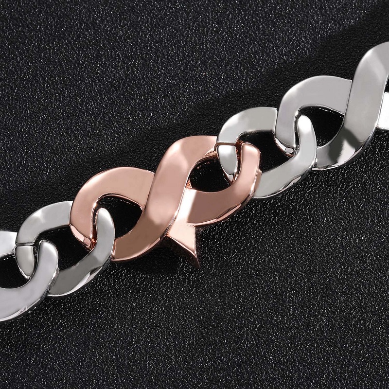Two Color Pentagram Eyes Buckle Cuban Chain Necklace Copper With Zirconia Vintage Exaggerated Collarbone Chain