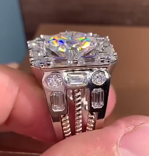 4.0 CT Sterling Silver Men's Customized Band