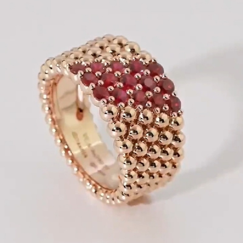 1.0CT Five Rows Of Round Balls Round Cut Wending Band