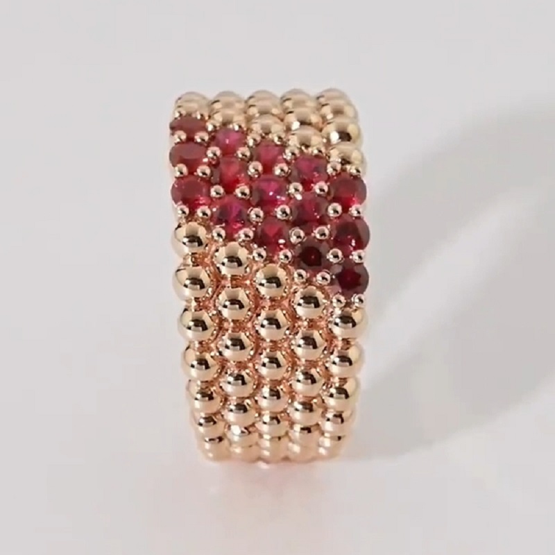 1.0CT Five Rows Of Round Balls Round Cut Wending Band