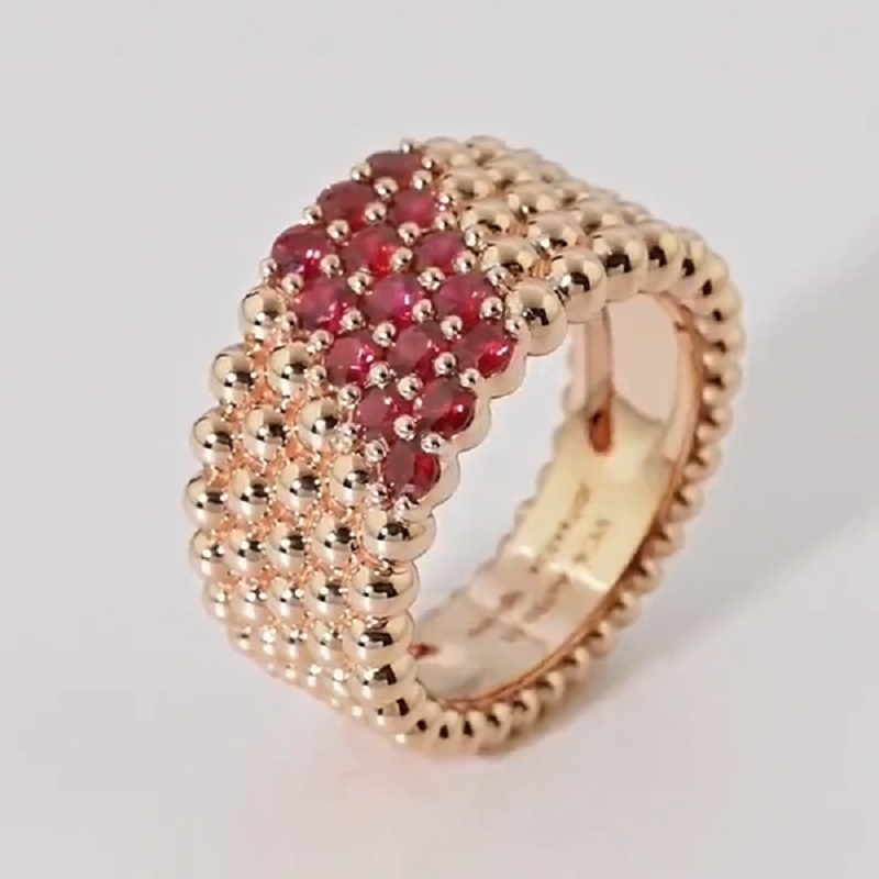 1.0CT Five Rows Of Round Balls Round Cut Wending Band