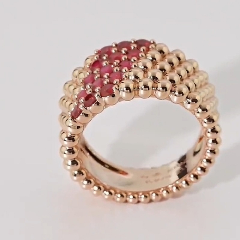 1.0CT Five Rows Of Round Balls Round Cut Wending Band