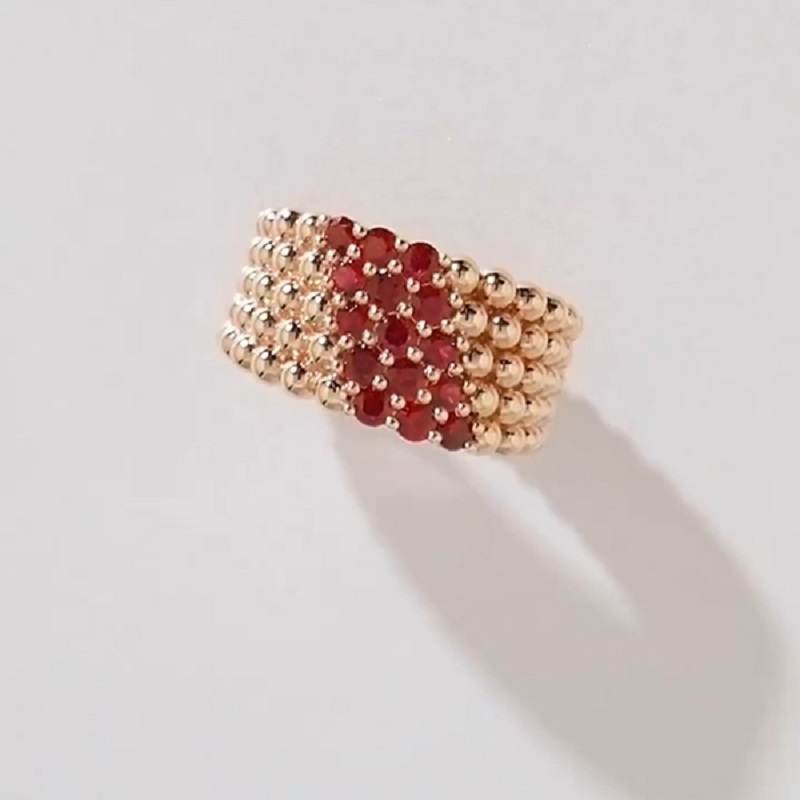 1.0CT Five Rows Of Round Balls Round Cut Wending Band