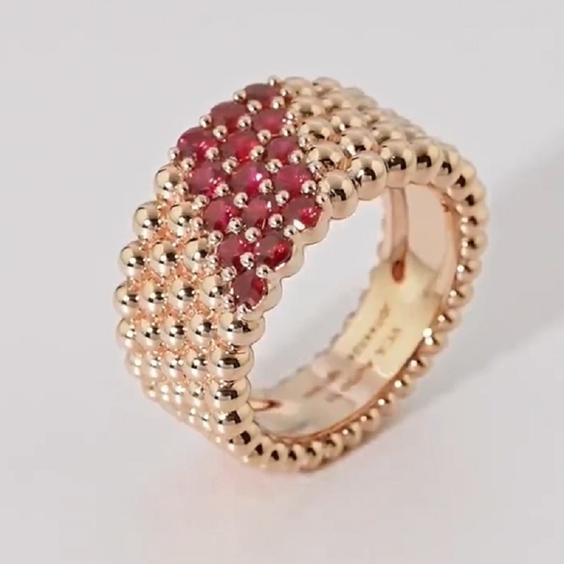 1.0CT Five Rows Of Round Balls Round Cut Wending Band