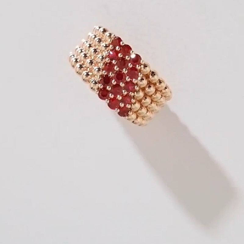 1.0CT Five Rows Of Round Balls Round Cut Wending Band