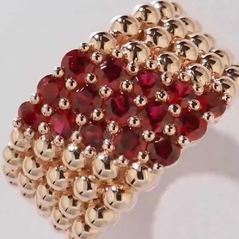 1.0CT Five Rows Of Round Balls Round Cut Wending Band