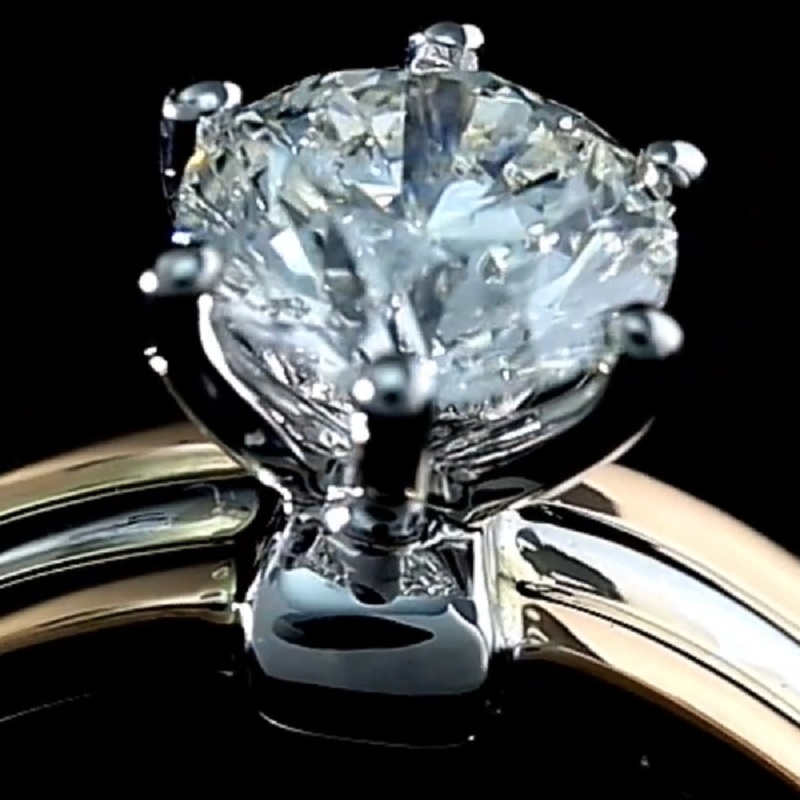 14K Yellow Gold Round Cut Diamond Solitaire Engagement Wedding Ring