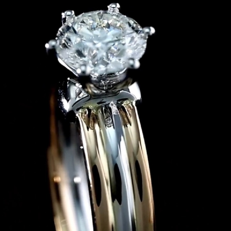 14K Yellow Gold Round Cut Diamond Solitaire Engagement Wedding Ring