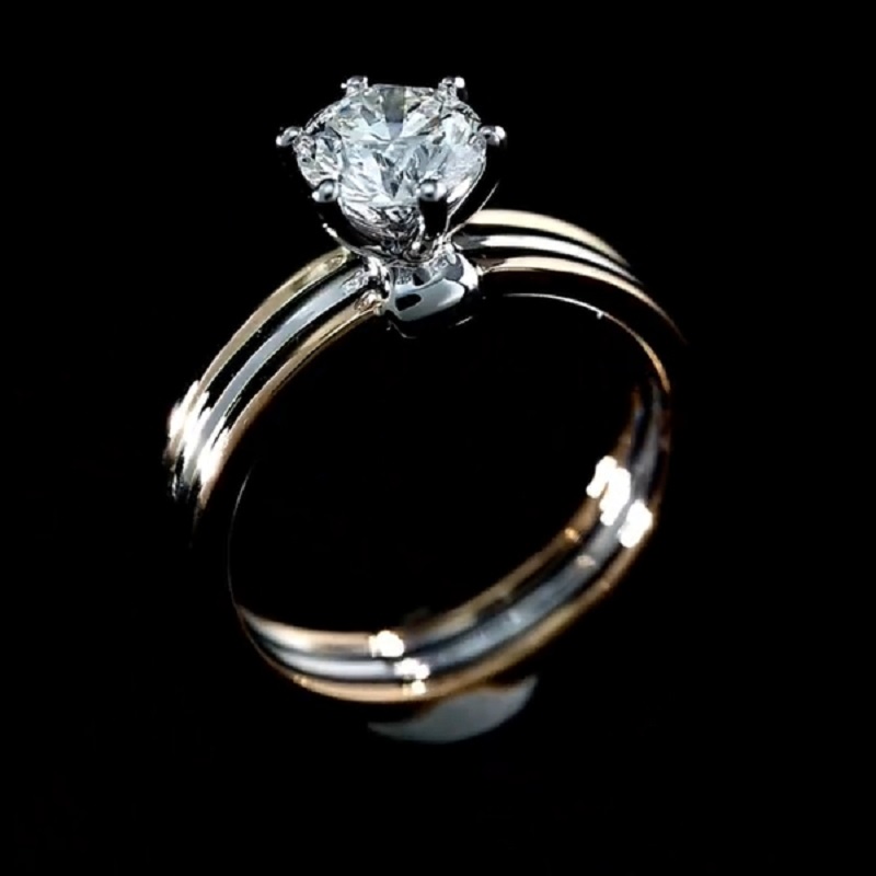 14K Yellow Gold Round Cut Diamond Solitaire Engagement Wedding Ring