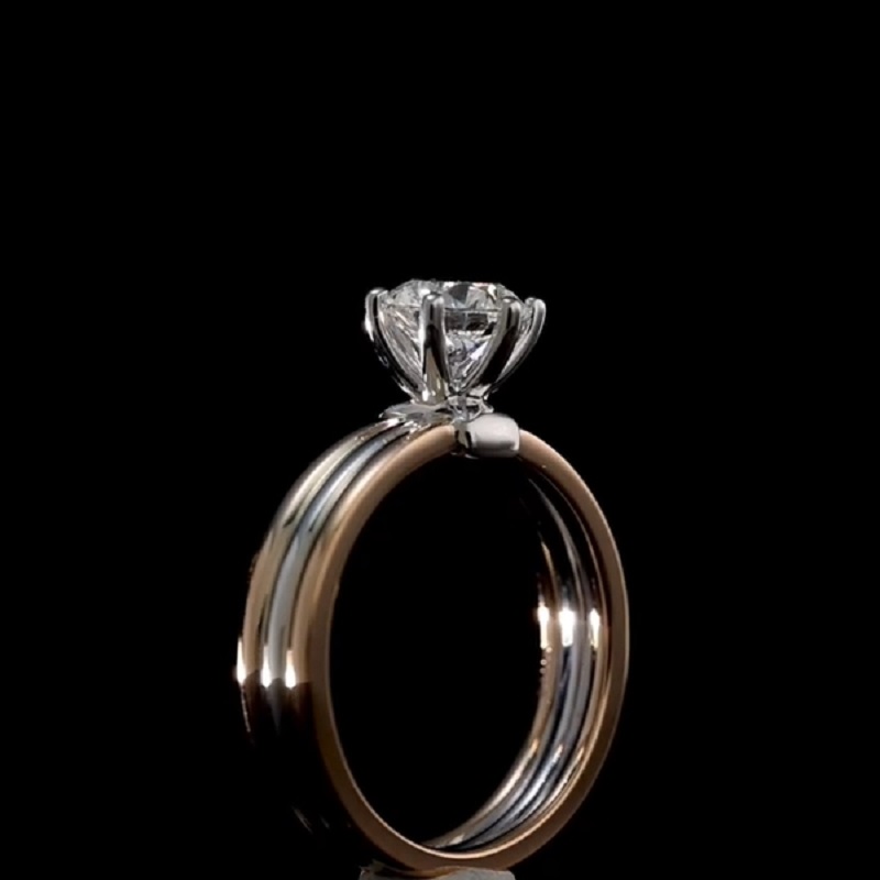 14K Yellow Gold Round Cut Diamond Solitaire Engagement Wedding Ring