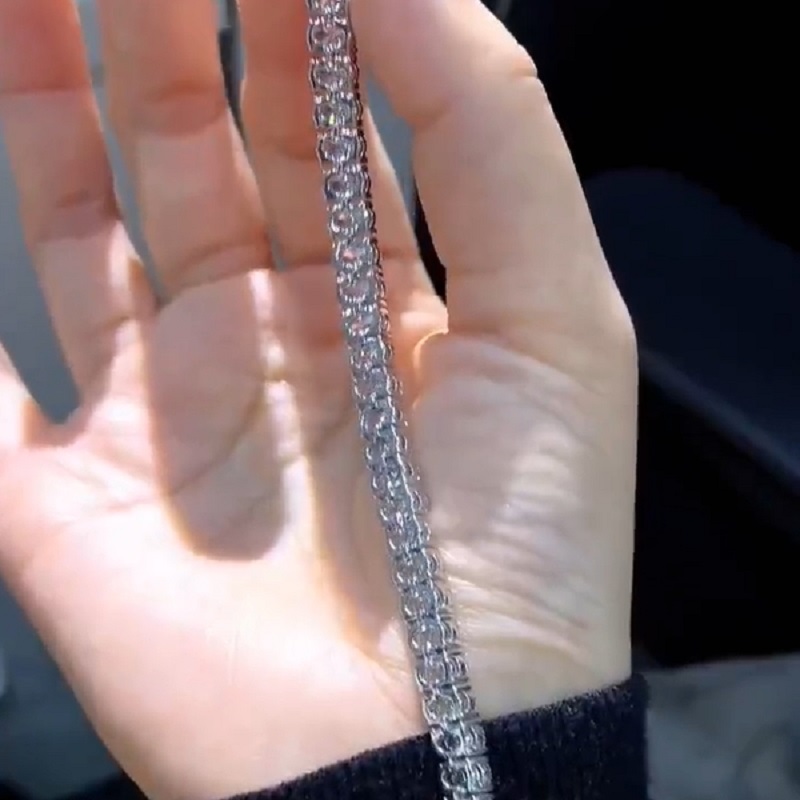 20.0 CT Tennis Hip Hop Rock Chain Bracelet Jewellery Sterling Silver White Gold Plated