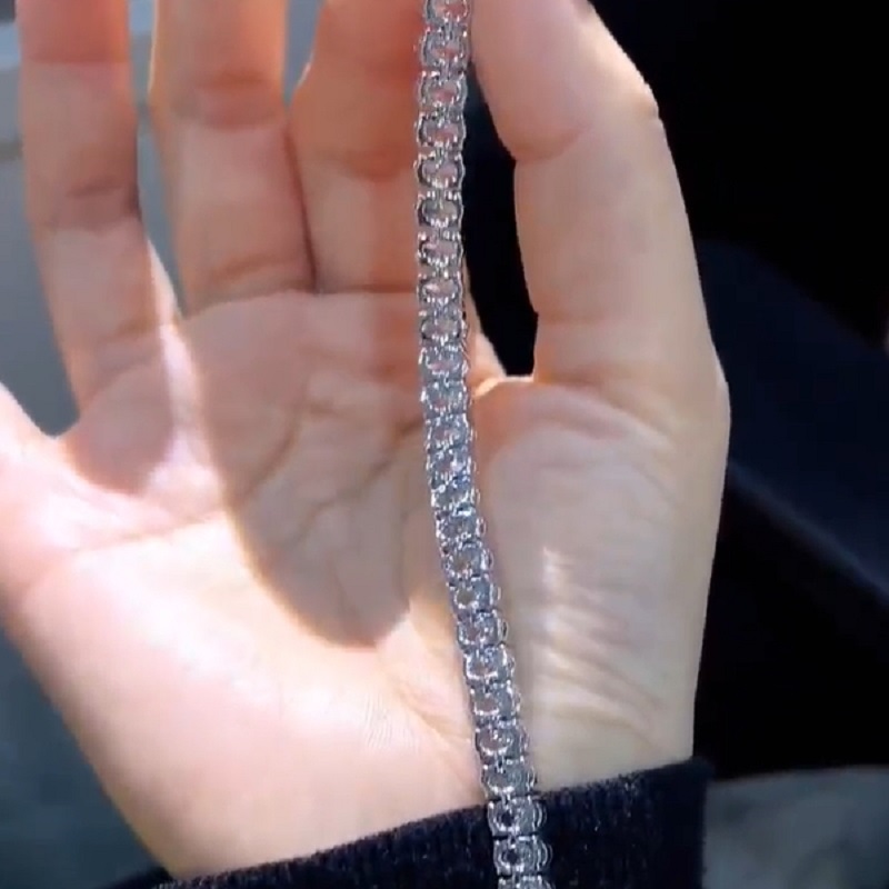 20.0 CT Tennis Hip Hop Rock Chain Bracelet Jewellery Sterling Silver White Gold Plated