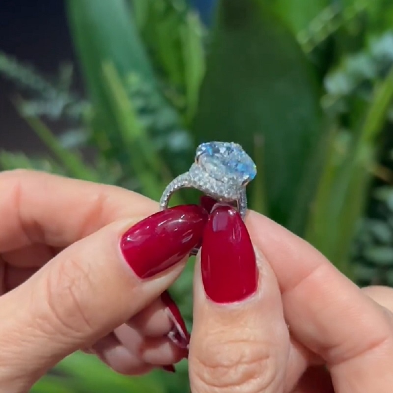 20.0CT Diamond Pear Shaped Diamonds Band Style Engagement Ring