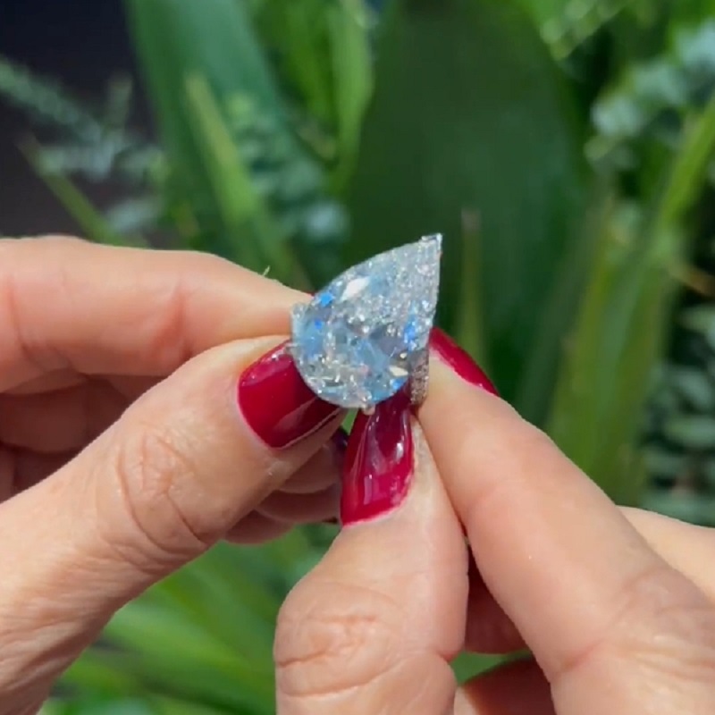 20.0CT Diamond Pear Shaped Diamonds Band Style Engagement Ring