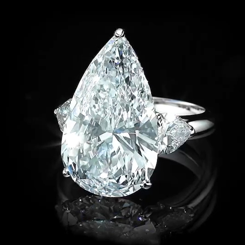 10.0 Carat  Pear Cut Diamond Engagement Ring